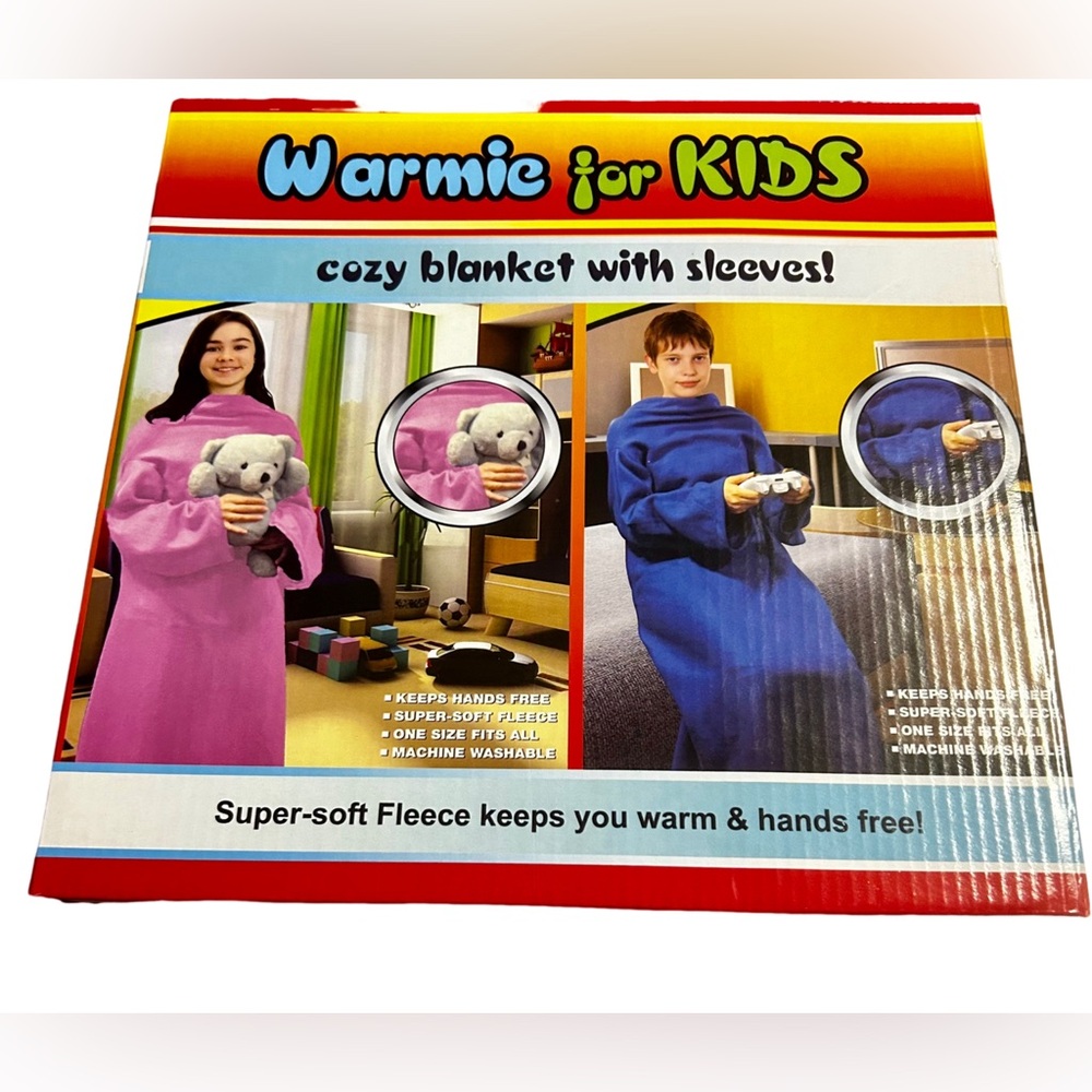 WARMIE for Kids Blanket with Sleeves PINK Soft Fleece NEW